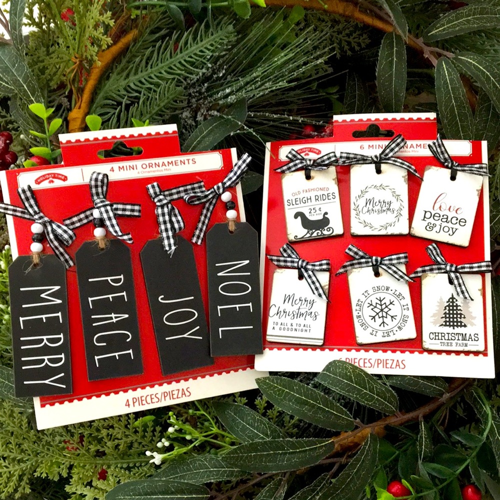 Mini Christmas Tree Ornaments Farmhouse Style